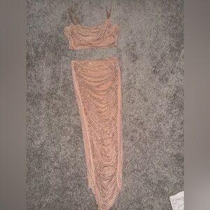 MARBLE Maxi Pencil Skirt Set Ruched